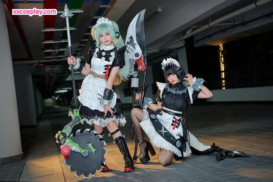 Tiny Asa: Corin x Ellen Joe Maid Cosplay (Zenless Zone Zero)